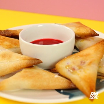 Samoussas chocolat blanc framboise par FAST[OCHE]®