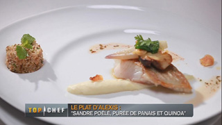Sandre poêlé, purée de panais et quinoa