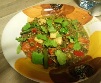 Saumon au curry et lentilles du Puy