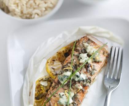 Saumon au roquefort en papillote