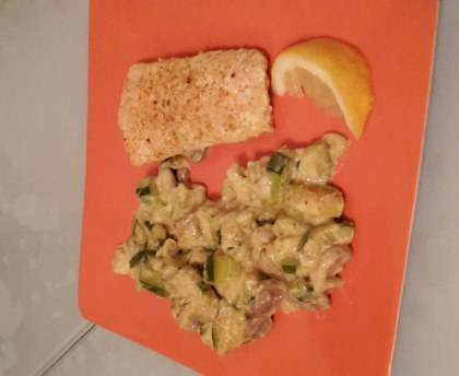 Saumon aux champignons et courgettes