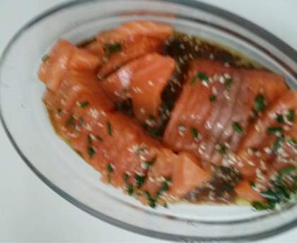 Saumon cru au soja
