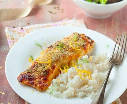 Saumon en croûte moutarde et parmesan 