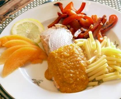 Saumon melon cacahuète