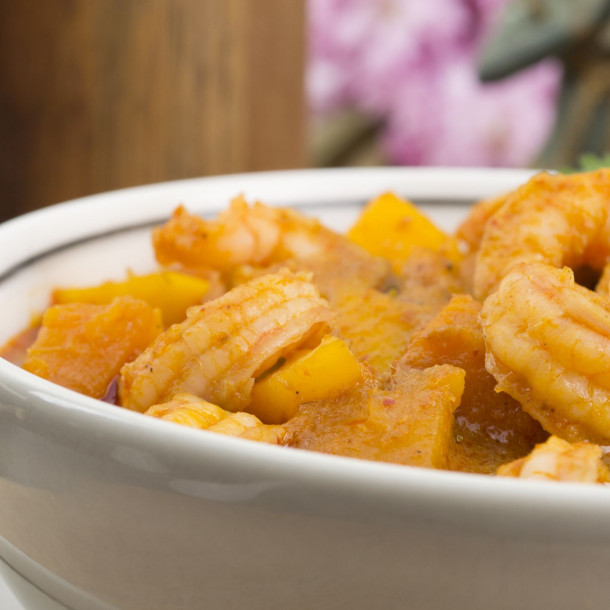 Sauté de gambas au curry