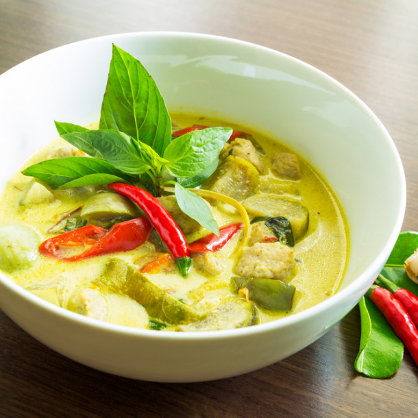 Sauté de lotte au curry vert