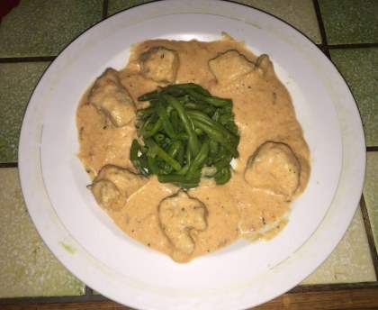 Sauté de porc à la crème pimentée