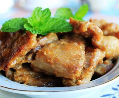 Sauté de porc à la moutarde et au cidre