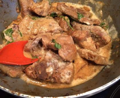 Sauté de porc à la sauce d'huître, riz au lait de coco