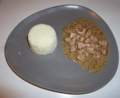 Sauté de porc moutarde, bière et miel