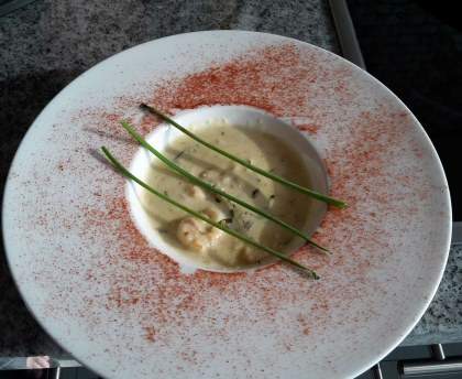 Scampi ail, citron et basilic