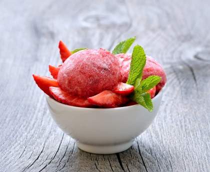 Sorbet à la fraise facile