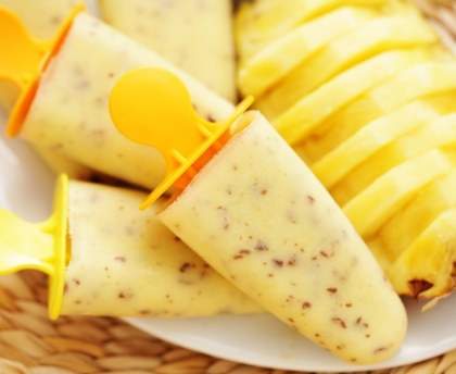 Sorbet à l'ananas dans sa coque