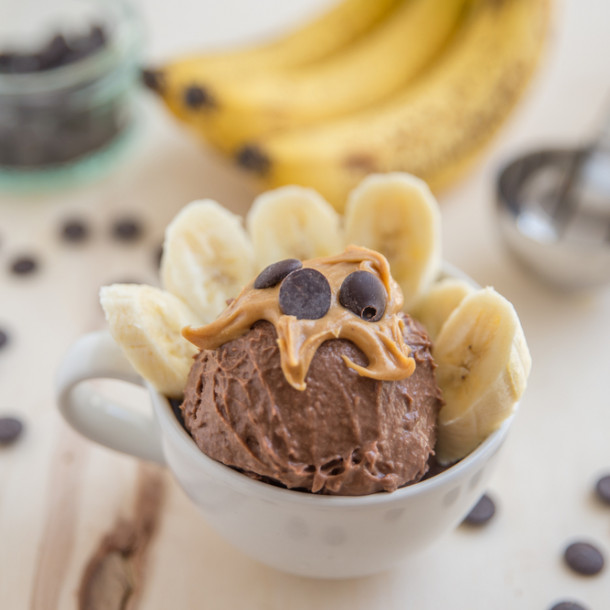 Sorbet banane chocolat