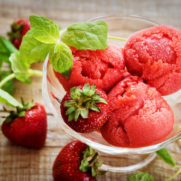 Sorbet fraise à l'extracteur de jus