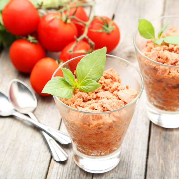 Sorbet léger tomates-basilic