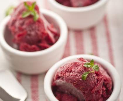 Sorbet rose au cassis