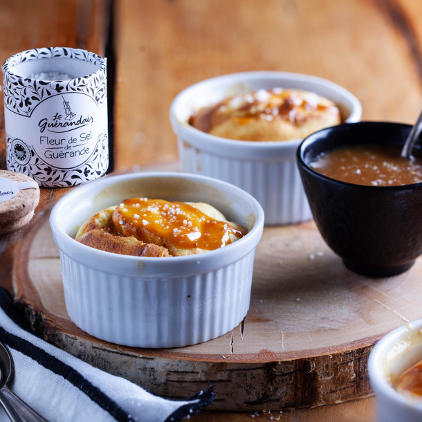 Soufflés à la ricotta et caramel au beurre salé