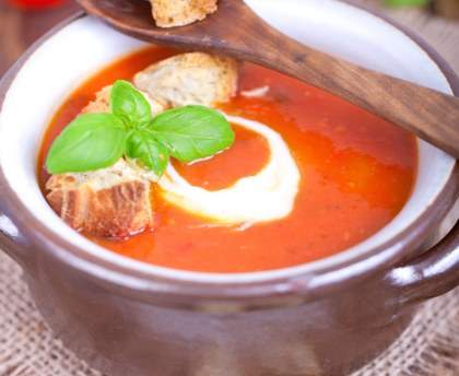 Soupe à la tomate et au basilic