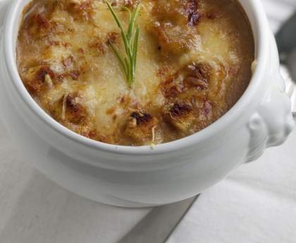 Soupe à l'oignon au vin blanc