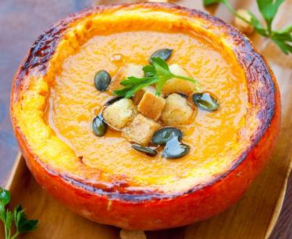 Soupe au potiron aux oignons