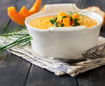 Soupe au potiron et à l'oignon