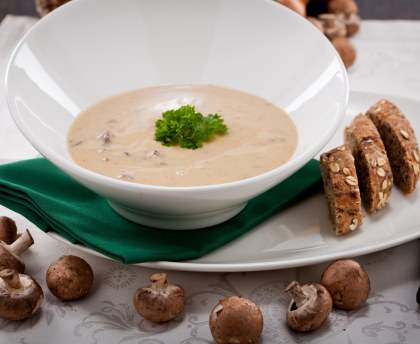 Soupe aux champignons et au gorgonzola