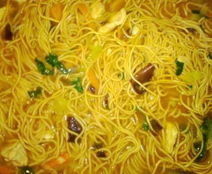 Soupe aux crevettes et aux nouilles chinoises
