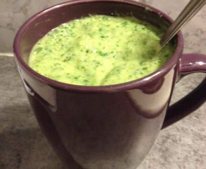 Soupe courgette épinards au chèvre