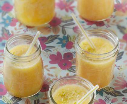 Soupe d'ananas et pêches