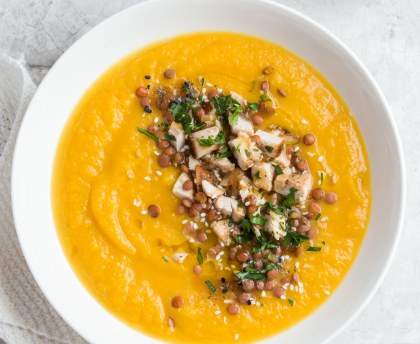 Soupe de butternut, crème de coco et curry