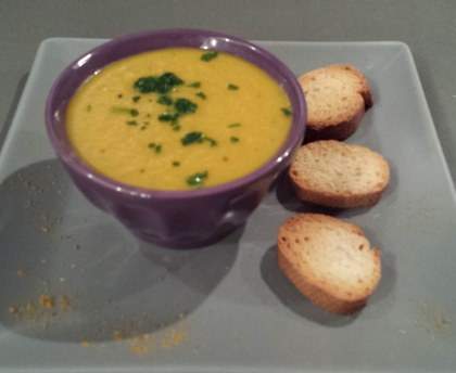 Soupe de carottes parfumée : coco, curry, gingembre