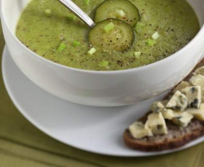 Soupe de courgettes au bleu d'auvergne