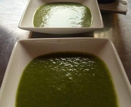 Soupe de fanes de radis froide