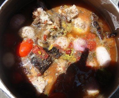 Soupe de lapin fumé au gingembre