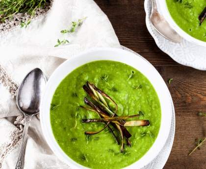 Soupe de petits pois vite fait