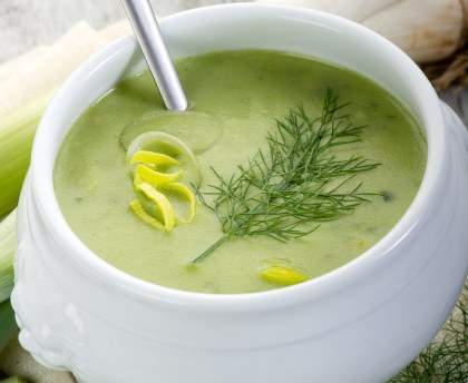Soupe de poireaux au mascarpone