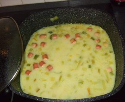 Soupe de poireaux aux knacks