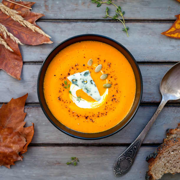 Soupe de potimarron à la fourme d'ambert