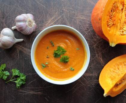 Soupe de potimarron au lait d'amande