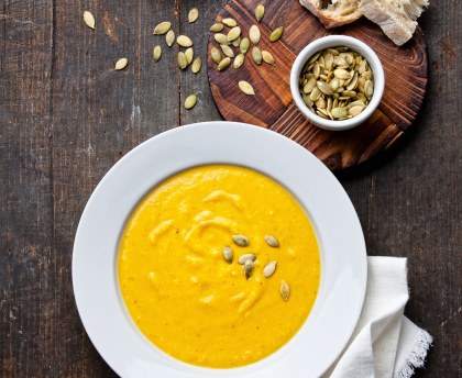 Soupe de potimarron au lait de coco