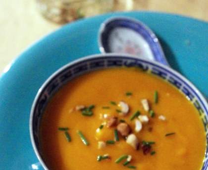 Soupe de potimarron aux noisettes