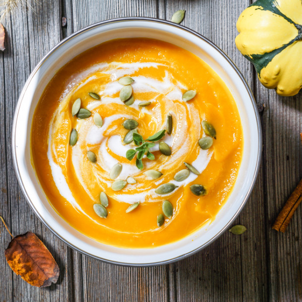 Soupe de potimarron et lait de coco