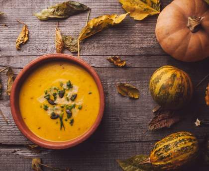 Soupe de potiron et châtaigne