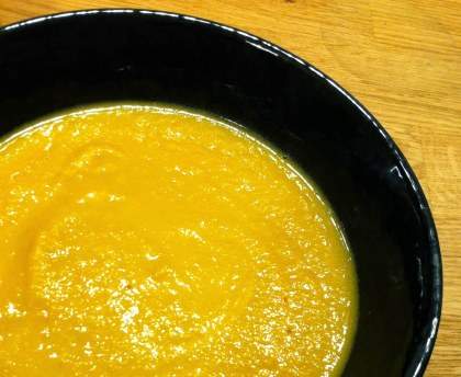 Soupe de potiron, lentilles et topinambours 