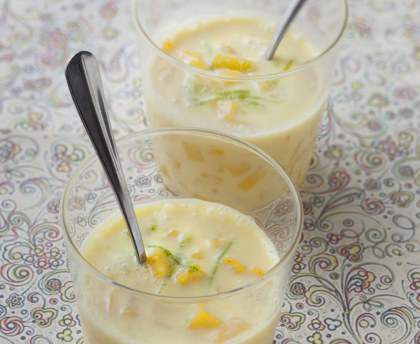 Soupe glacée de mangues au parfum des îles