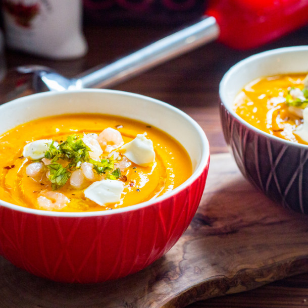 Soupe patate douce et lait de coco