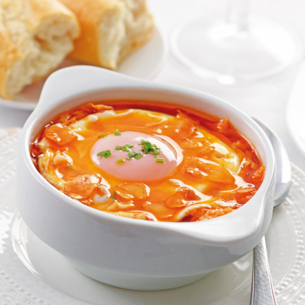 Soupe potimarron et oeuf poché