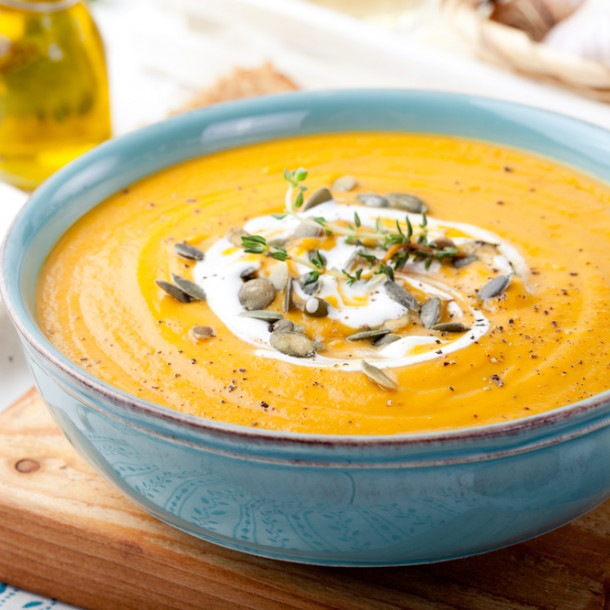 Soupe potimarron lait d'amande