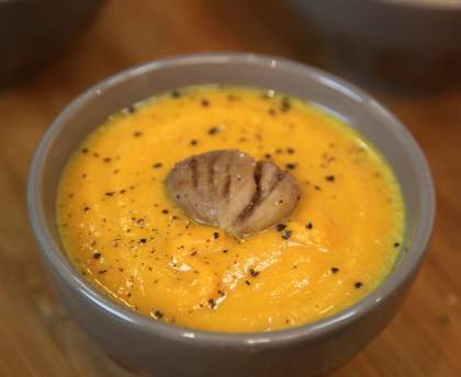Soupe potiron marrons